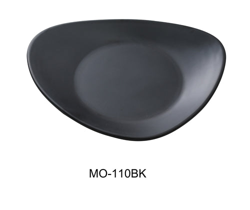 Yanco MO-110BK Moderne 10.5" Triangle Plate, Black, Melamine, 24/case