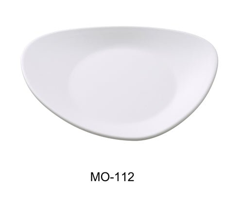 Yanco MO - 112 Moderne 12" Triangle Plate, White, Melamine, Pack of 12