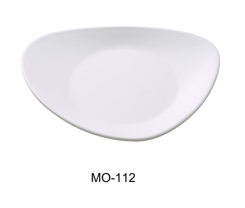 Yanco MO-112 Moderne 12" Triangle Plate, White, Melamine, Pack of 12