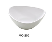 Yanco MO - 206 Moderne 6" DEEP Triangle Bowl, 12 Oz. White, Melamine, Pack of 48