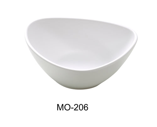 Yanco MO-206 Moderne 6" DEEP Triangle Bowl, 12 Oz. White, Melamine, Pack of 48