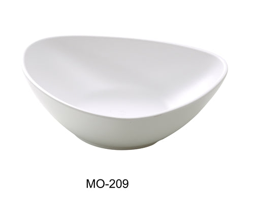 Yanco MO-209 Moderne 9" DEEP Triangle/Soup Plate, 36 OZ, White, Melamine, Pack of 24