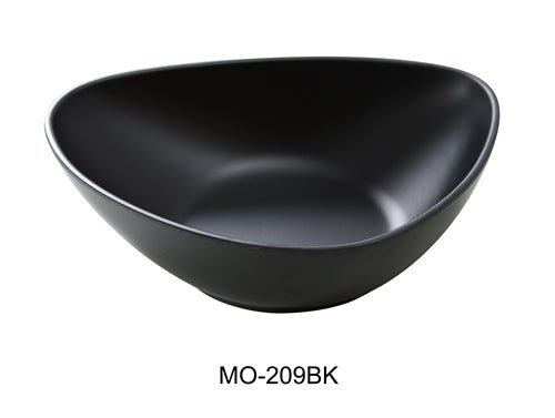 Yanco MO - 209BK Moderne 9" DEEP Triangle/Soup Plate, 36 OZ, Black, Melamine, Pack of 24