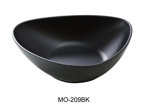 Yanco MO-209BK Moderne 9" DEEP Triangle/Soup Plate, 36 OZ, Black, Melamine, Pack of 24