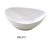 Yanco MO - 211 Moderne 11" DEEP Triangle/Pasta Plate, 60 OZ, White, Melamine, Pack of 12