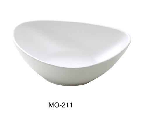Yanco MO - 211 Moderne 11" DEEP Triangle/Pasta Plate, 60 OZ, White, Melamine, Pack of 12