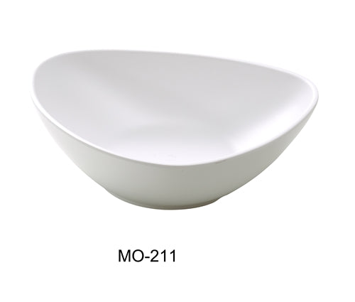Yanco MO-211 Moderne 11" DEEP Triangle/Pasta Plate, 60 OZ, White, Melamine, Pack of 12