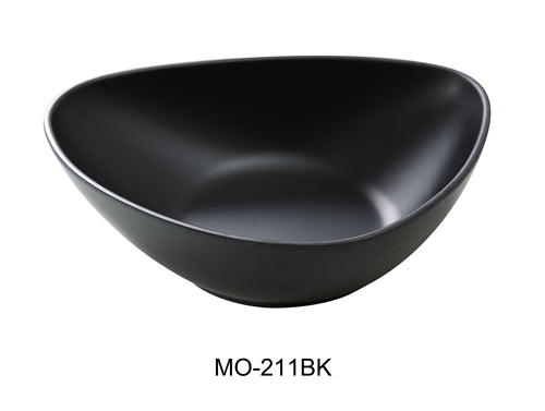 Yanco MO-211BK Moderne 11" DEEP Triangle/Pasta Plate, 60 OZ, Black, Melamine, Pack of 12