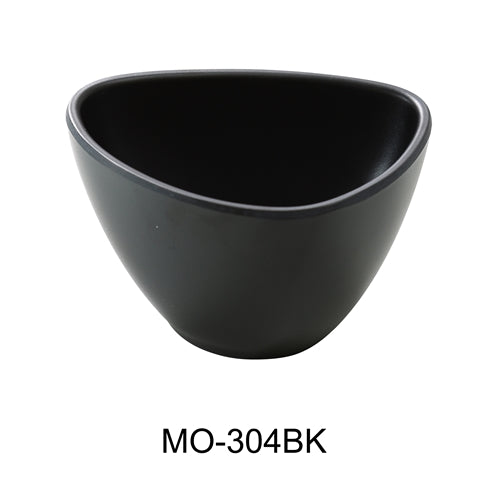 Yanco MO-304BK Moderne 4" Triangle Bowl 8 OZ, Black, Melamine, Pack of 48