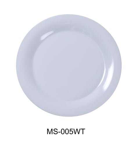 Yanco MS - 005WT Mile Stone Wide Rim Round Plate, 5.5" Diameter, Melamine, White Color, Pack of 48