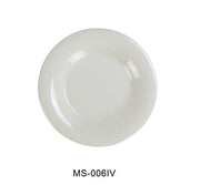 Yanco MS - 006IV Mile Stone Wide Rim Round Plate, 6.5" Diameter, Melamine, Ivory Color, Pack of 48