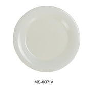 Yanco MS - 007IV Mile Stone Wide Rim Round Plate, 7.5" Diameter, Melamine, Ivory, Pack of 48