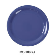 Yanco MS - 106BU Mile Stone Narrow Rim Round Plate, 6.5" Diameter, Melamine, Blue Color, Pack of 48
