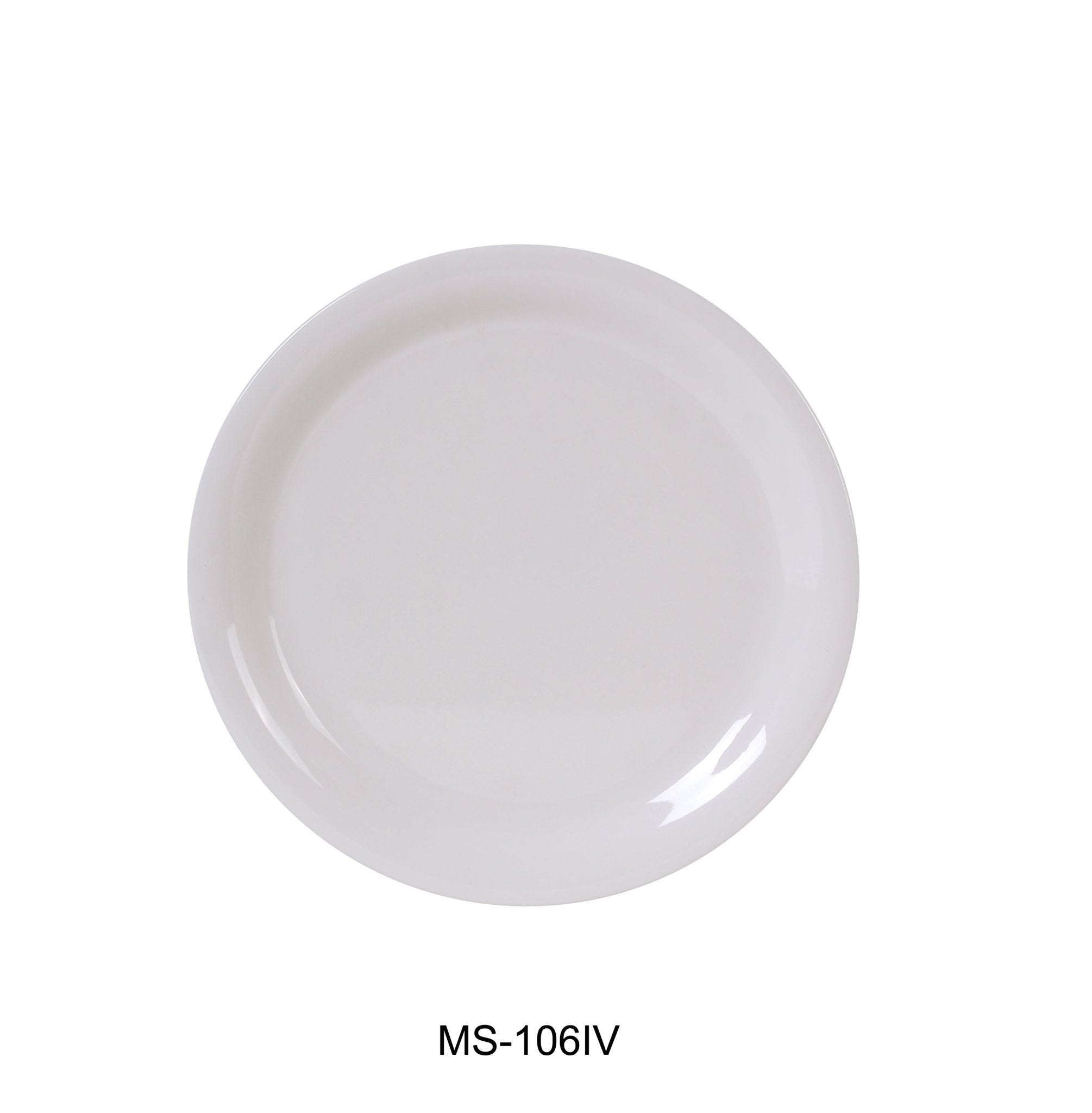 Yanco MS - 106IV Mile Stone Narrow Rim Round Plate, 6.5" Diameter, Melamine, Ivory Color, Pack of 48