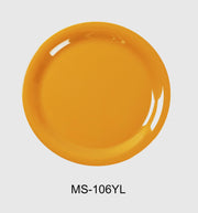 Yanco MS - 106YL Mile Stone Narrow Rim Round Plate, 6.5" Diameter, Melamine, Yellow Color, Pack of 48