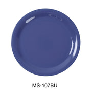 Yanco MS - 107BU Mile Stone Narrow Rim Round Plate, 7.25" Diameter, Melamine, Blue Color, Pack of 48