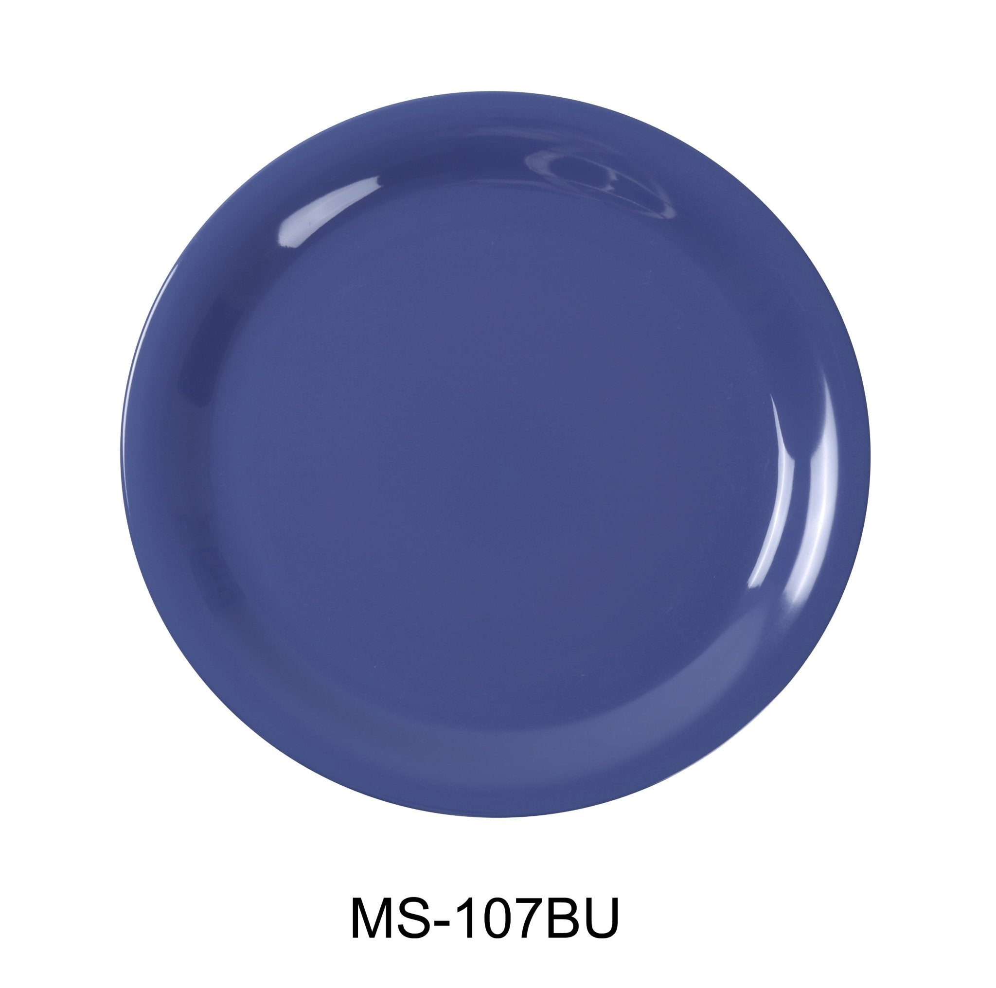Yanco MS - 107BU Mile Stone Narrow Rim Round Plate, 7.25" Diameter, Melamine, Blue Color, Pack of 48
