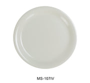 Yanco MS - 107IV Mile Stone Narrow Rim Round Plate, 7.25" Diameter, Melamine, Ivory Color, Pack of 48