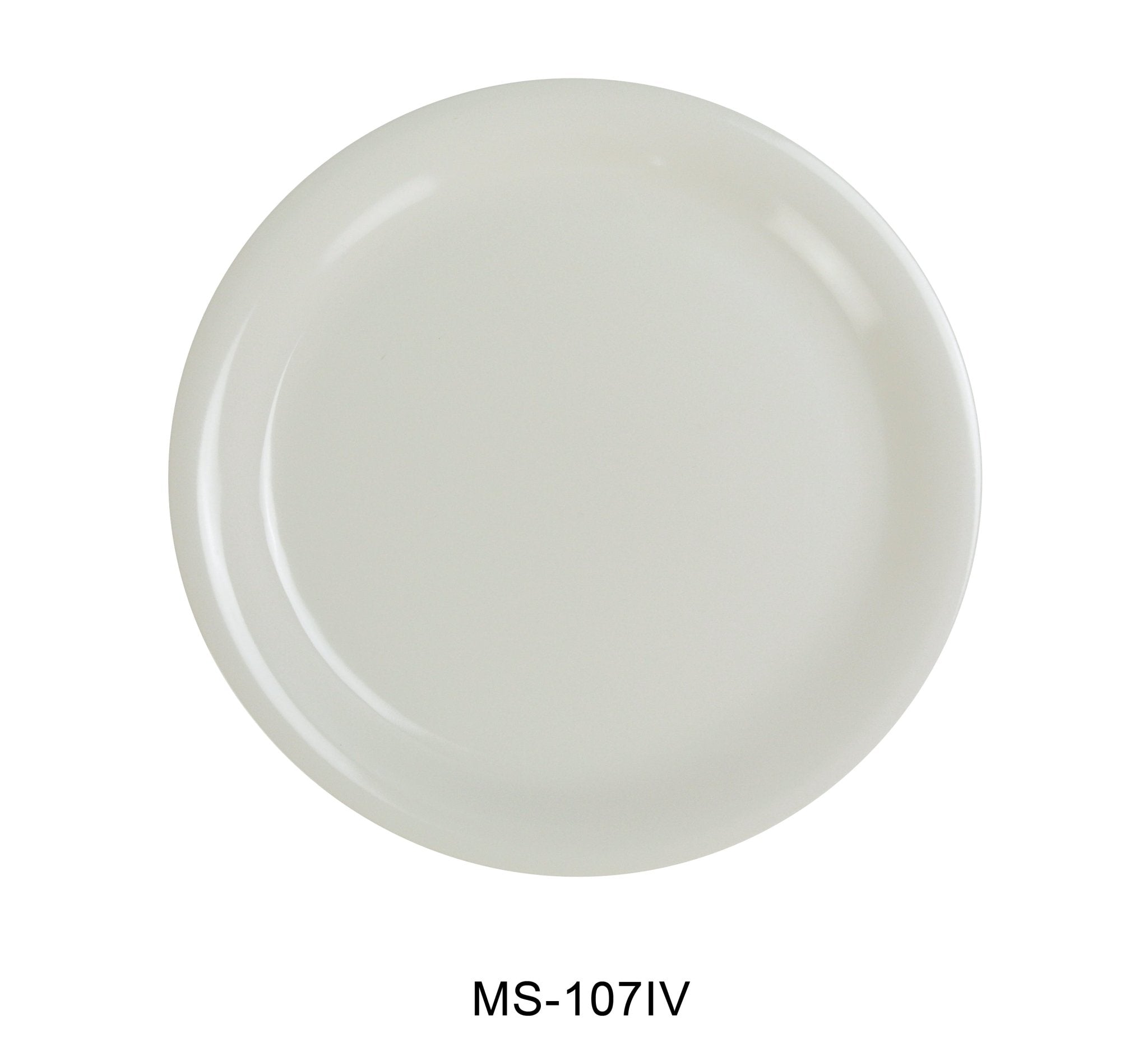 Yanco MS - 107IV Mile Stone Narrow Rim Round Plate, 7.25" Diameter, Melamine, Ivory Color, Pack of 48