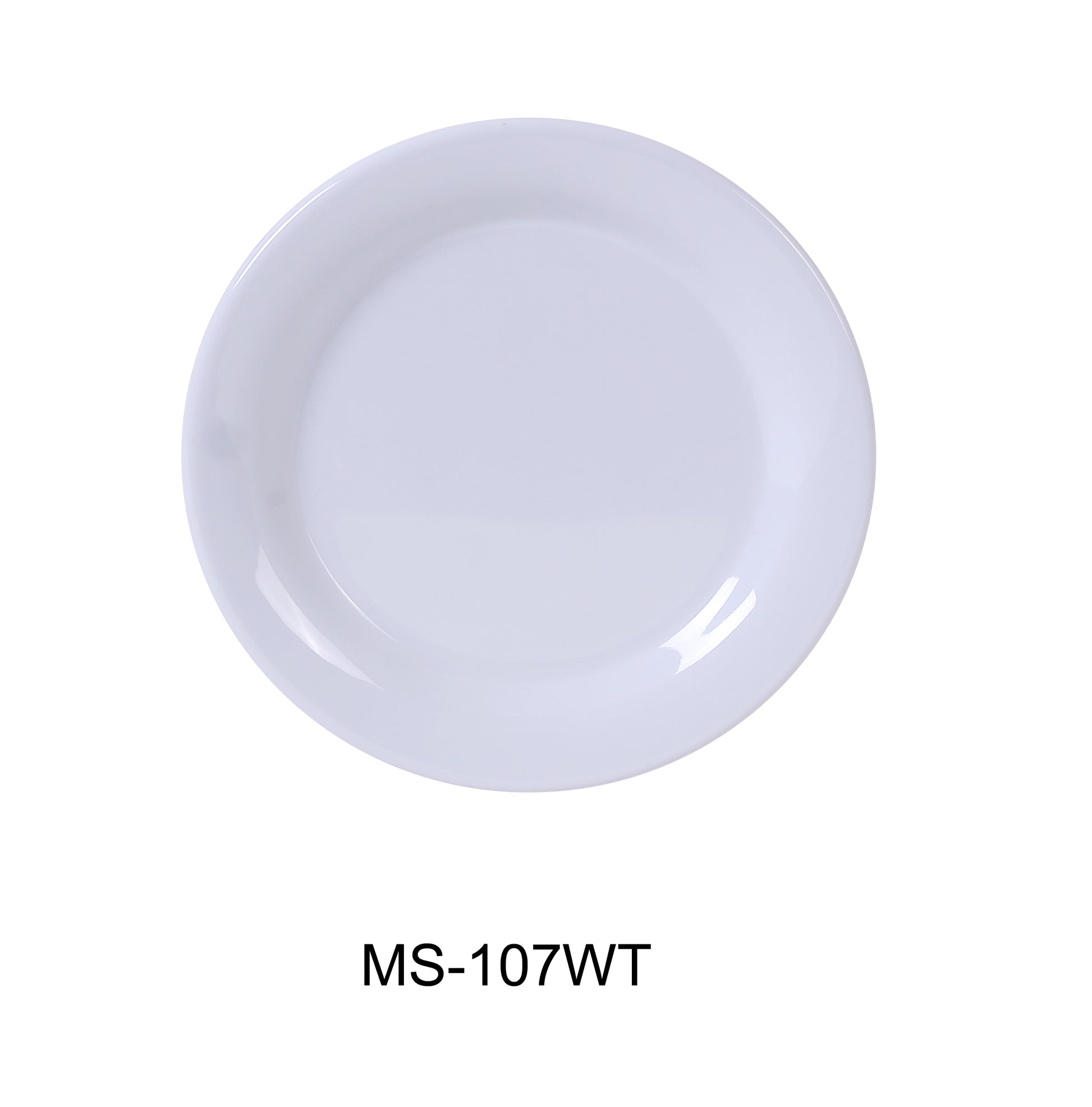 Yanco MS - 107WT Mile Stone Narrow Rim Round Plate, 7.25" Diameter, Melamine, White Color, Pack of 48