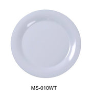 Yanco MS - 109WT Mile Stone Narrow Rim Round Plate, 9" Diameter, Melamine, White Pack of 24