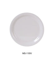 Yanco MS - 110IV Mile Stone Narrow Rim Round Plate, 10.5" Diameter, Melamine, Ivory Pack of 24
