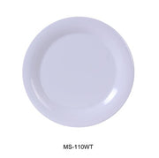 Yanco MS - 110WT Mile Stone Narrow Rim Round Plate, 10.5" Diameter, Melamine, White Pack of 24