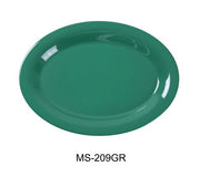 Yanco MS - 209GR Mile Stone Oval Platter, 9.5" Length, 7.25" Width, Melamine, Green Pack of 24