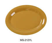 Yanco MS - 213YL Mile Stone Oval Platter, 13.5" Length, 10.5" Width, Melamine, Yellow , Pack of 12