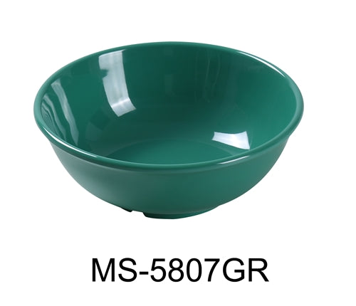 Yanco MS-5807GR Mile Stone Salad Bowl, 24 Oz, Melamine, Green, Pack of 24