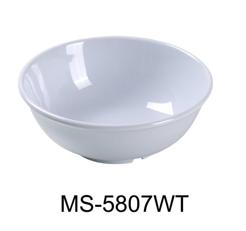 Yanco MS - 5807WT Mile Stone Salad Bowl, 24 Oz. Melamine, White, Pack of 24