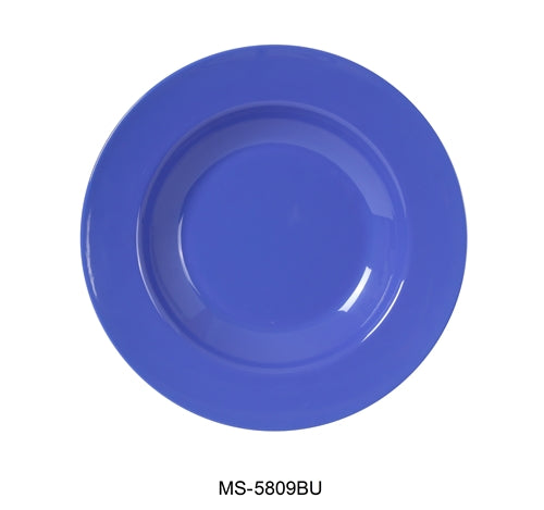 Yanco MS-5809BU Mile Stone Pasta Bowl, 13 Oz. Melamine, Blue, Pack of 24