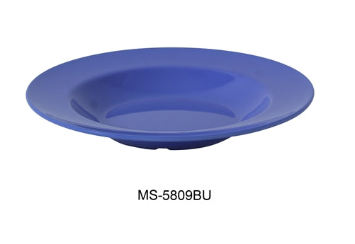 Yanco MS-5809BU Mile Stone Pasta Bowl, 13 Oz. Melamine, Blue, Pack of 24