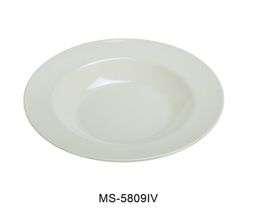 Yanco MS - 5809IV Mile Stone Pasta Bowl, 13 Oz. Melamine, Ivory, Pack of 24
