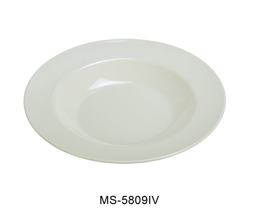 Yanco MS-5809IV Mile Stone Pasta Bowl, 13 Oz. Melamine, Ivory, Pack of 24