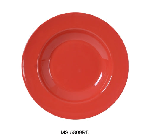 Yanco MS-5809RD Mile Stone Pasta Bowl, 13 Oz. Melamine, Orange Red, Pack of 24