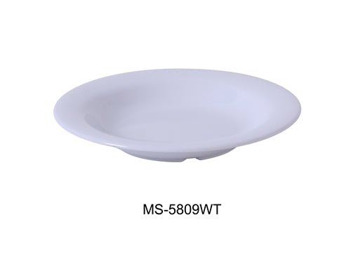Yanco MS - 5809WT Mile Stone Pasta Bowl, 13 Oz. Melamine, White, Pack of 24