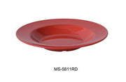 Yanco MS - 5811RD Mile Stone Pasta Bowl, 16 Oz. 1.5" Height, 11" Diameter, Melamine, Orange Red, Pack of 24