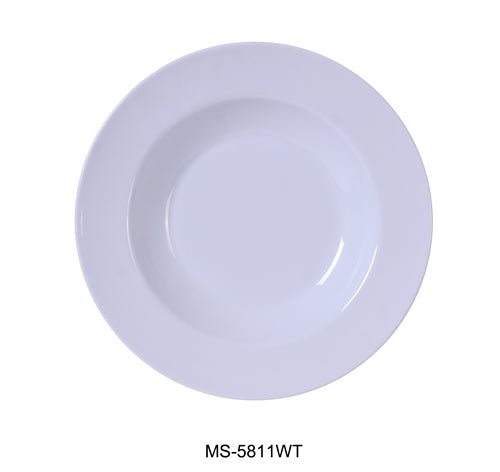 Yanco MS - 5811WT Mile Stone Pasta Bowl, 16 Oz. Melamine, White, Pack of 24