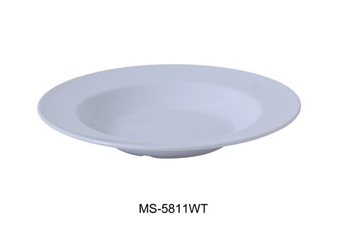 Yanco MS - 5811WT Mile Stone Pasta Bowl, 16 Oz. Melamine, White, Pack of 24