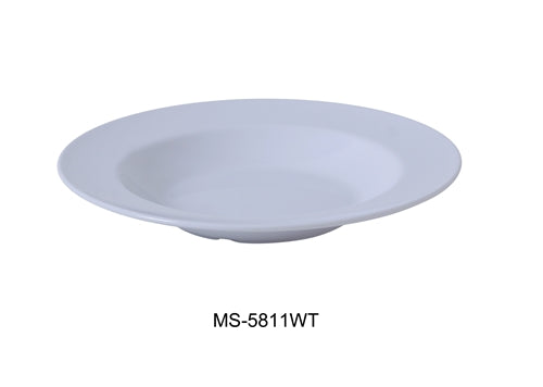 Yanco MS-5811WT Mile Stone Pasta Bowl, 16 Oz.  Melamine, White, Pack of 24