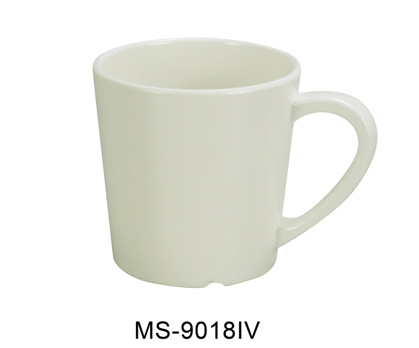Yanco MS-9018WT Mile Stone Coffee/Tea Mug/Cup, 7 OZ Capacity, 3" Height, 3" Diameter, Melamine, White Color, Pack of 48