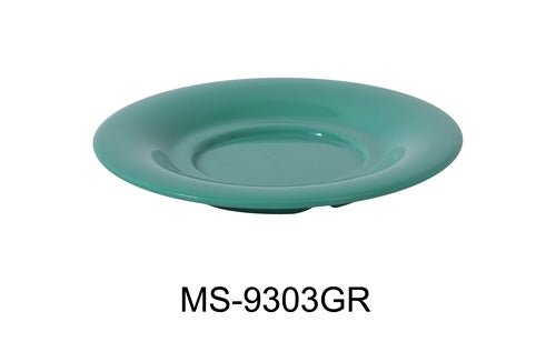 Yanco MS - 9303GR Mile Stone Saucer For Model MS - 303/313/5044/9018, 5.5" Diameter, Melamine, Green Pack of 48