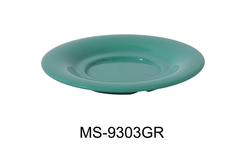 Yanco MS-9303GR Mile Stone Saucer For Model MS-303/313/5044/9018, 5.5" Diameter, Melamine, Green  Pack of 48