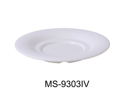 Yanco MS-9303IV Mile Stone Saucer For Model MS-303/313/5044/9018, 5.5" Diameter, Melamine, Ivory, Pack of 48