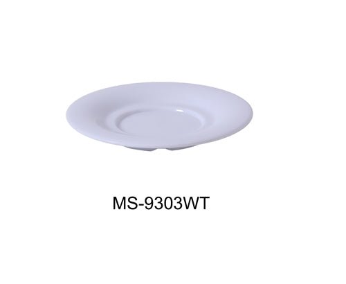 Yanco MS - 9303WT Mile Stone Saucer For Model MS - 303/313/5044/9018, 5.5" Diameter, Melamine, White Pack of 48