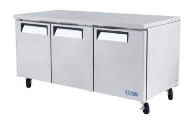 Turbo Air MUR - 72 - N 3 Door Under Counter Stainless Refrigerator