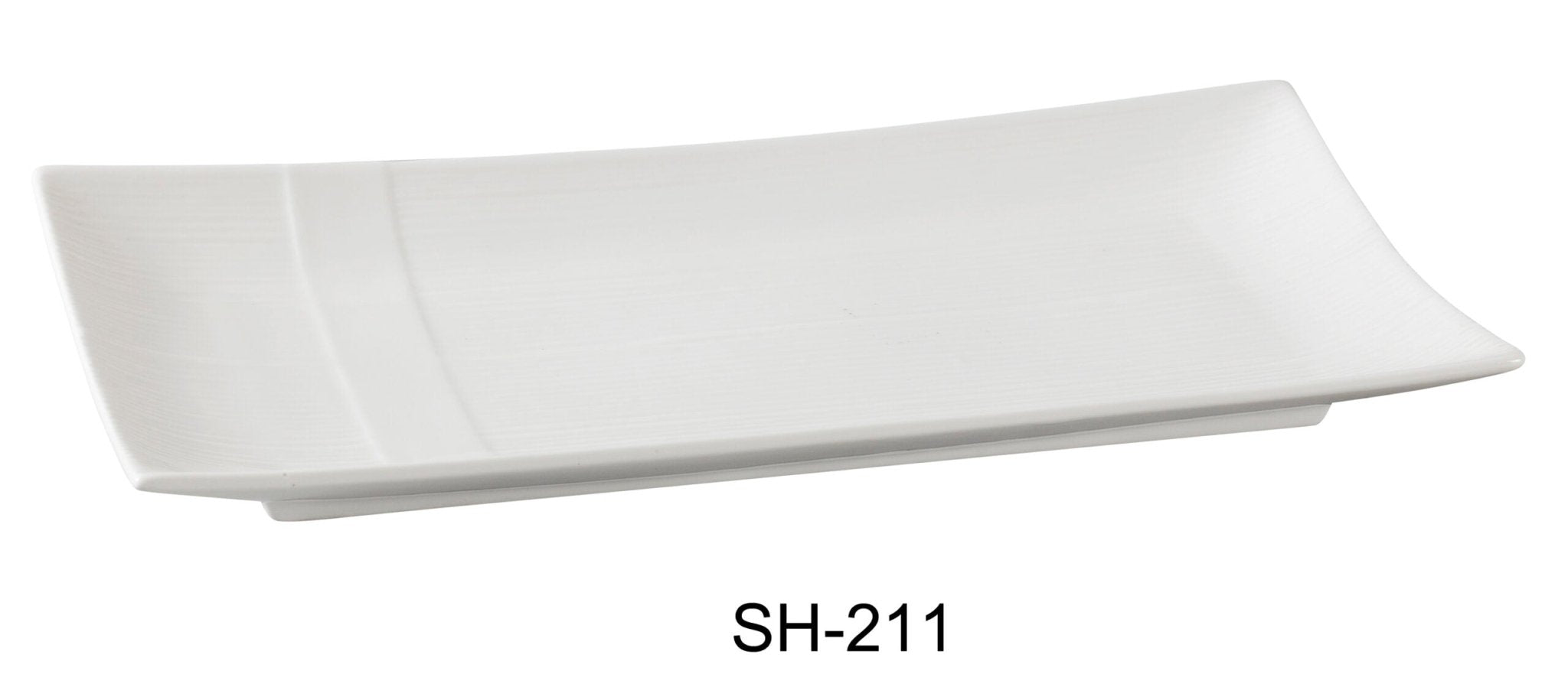 Yanco SH - 211 Shanghai Rectangular Plate, 11.25"‚ Length x 5.5"‚ Width, China, Bone White (Pack of 24)