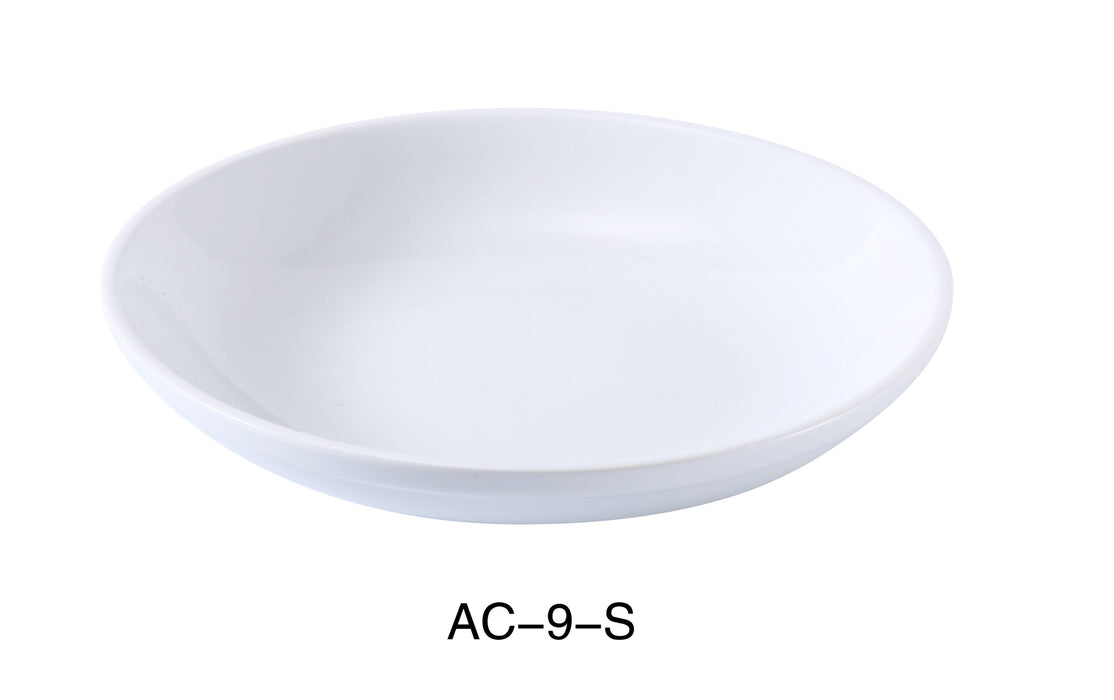 Yanco AC-9-S ABCO 9″ Salad/Pasta Bowl, 25 oz Capacity, China, Super White, Pack of 24