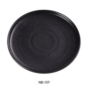 Yanco NB - 107 7 1/2"‚ X 1"‚ ROUND PLATE WITH UPRIGHT RIM Ceramic Noble Black Dinner Plate, Pack of 36, Chinaware